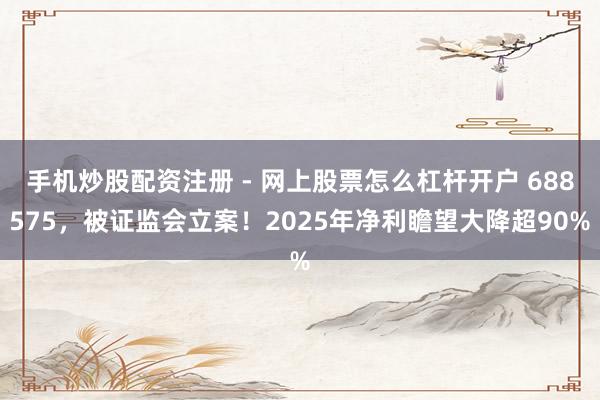 手机炒股配资注册 - 网上股票怎么杠杆开户 688575，被证监会立案！2025年净利瞻望大降超90%